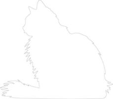 British Longhair Cat  outline silhouette vector