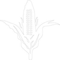 maize  outline silhouette vector