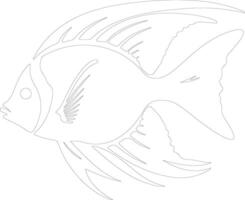 angelfish  outline silhouette vector