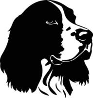 English Springer Spaniel  silhouette portrait vector