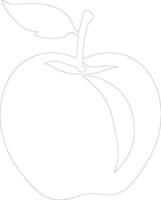 nectarine  outline silhouette vector