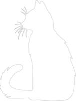 Pixiebob Cat  outline silhouette vector