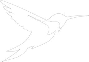 ruby-throated hummingbird outline silhouette vector