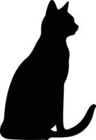 Russian Blue Cat  black silhouette vector