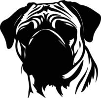 Pug  silhouette portrait vector