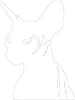 Sphynx Cat outline silhouette vector