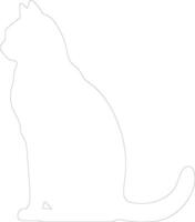 British Shorthair Cat  outline silhouette vector