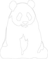 panda  outline silhouette vector