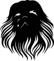 Pekingese  silhouette portrait vector