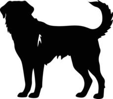 anatolian pastor perro negro silueta vector