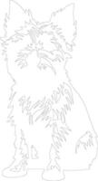 Australian Terrier  outline silhouette vector