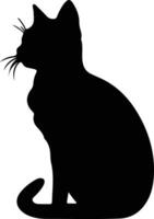 Thai Lilac Cat  black silhouette vector