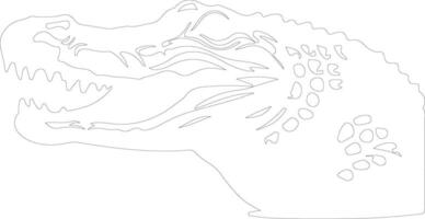 caiman outline silhouette vector