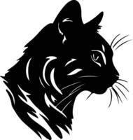 Borneo Bay Cat  silhouette portrait vector