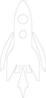 rocket  outline silhouette vector