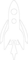 rocket  outline silhouette vector