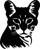 Rusty-spotted Cat  silhouette portrait vector