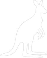 kangaroo  outline silhouette vector