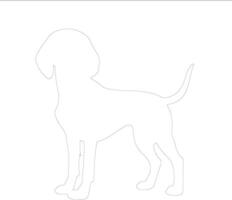Black and Tan Coonhound  outline silhouette vector