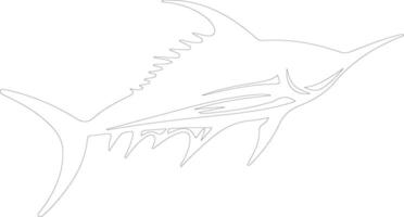swordfish    outline silhouette vector