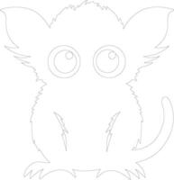 tarsier outline silhouette vector