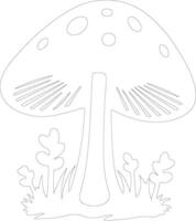 mushroom  outline silhouette vector
