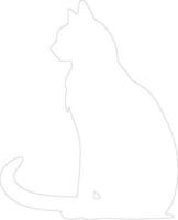 Javanese Cat  outline silhouette vector