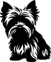 Yorkshire Terrier   black silhouette vector