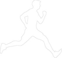 run  outline silhouette vector