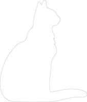 Serengeti Cat  outline silhouette vector