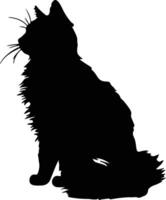 Siberian Cat  black silhouette vector