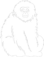 howler monkey  outline silhouette vector