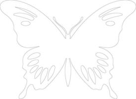 Ulysses butterfly  outline silhouette vector