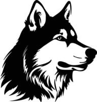 Alaskan Malamute  black silhouette vector