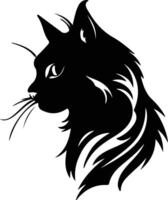 Cymric Cat  silhouette portrait vector