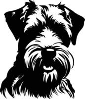 Soft Coated Wheaten Terrier  silhouette portrait vector