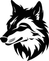 arctic wolf  silhouette portrait vector