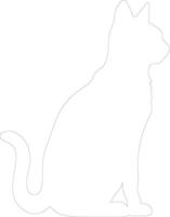 Russian Blue Cat  outline silhouette vector