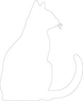 Sokoke Cat outline silhouette vector