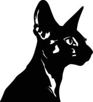 Cornish Rex Cat  silhouette portrait vector