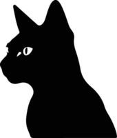 Burmese Cat  silhouette portrait vector