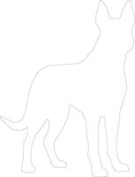 Belgian Malinois  outline silhouette vector