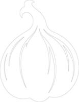 acorn squash  outline silhouette vector