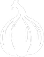 acorn squash  outline silhouette vector