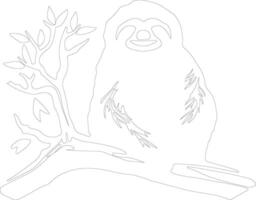 sloth   outline silhouette vector