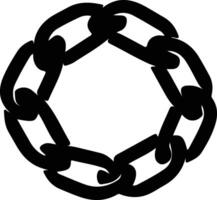 cadena icono negro silueta vector