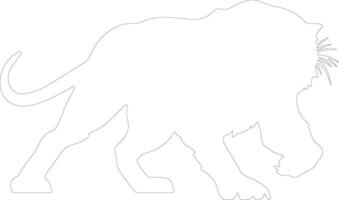 Smilodon   outline silhouette vector