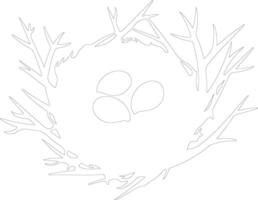 nest  outline silhouette vector