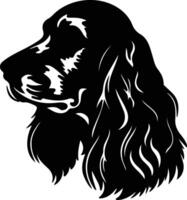 Inglés cocker spaniel negro silueta vector