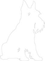 Scottish Terrier outline silhouette vector